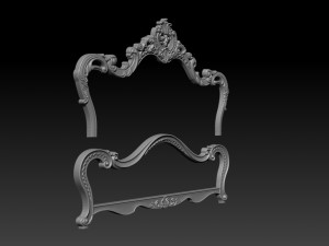 classic bed 3d relief models 3D Baskı Modeli