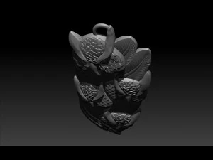 owl pendant jewelry 3D Print Model