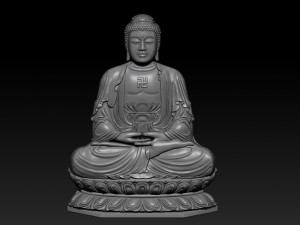 pendant buddha - stl- obj and ztl Modèles 3D en vedette