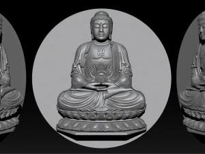 pendentif bouddha - stl- obj et ztl Modèles 3D en vedette