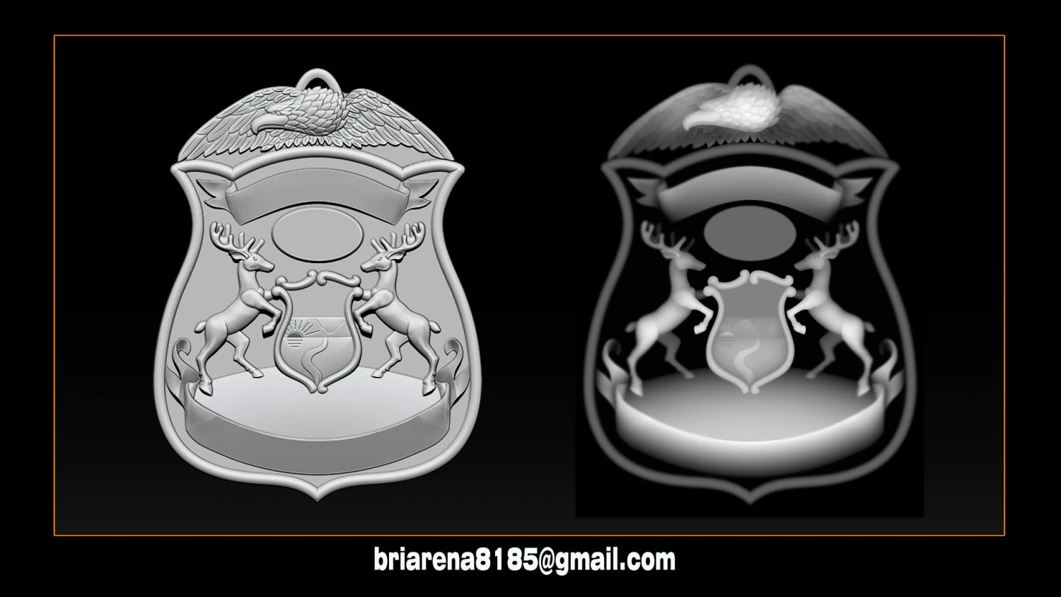 police badge pendant - michigan state police 3D Print Model .c4d .max .obj .3ds .fbx .stl .blend 