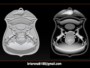 ciondolo con distintivo della polizia - polizia di stato del Michigan Modello di stampa 3D