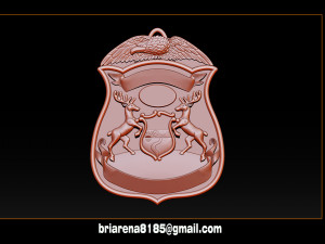 police badge pendant - michigan state police 3D 프린트 모델