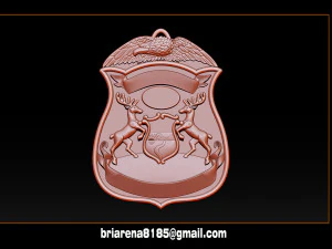 police badge pendant - michigan state police 3D Print Model