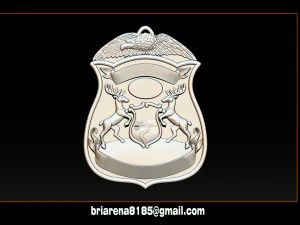 police badge pendant - michigan state police 3D Print Model