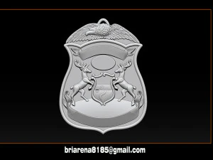 police badge pendant - michigan state police 3D Print Model