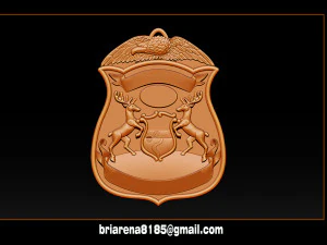 police badge pendant - michigan state police 3D Print Model