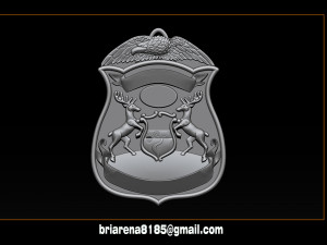 police badge pendant - michigan state police 3D 프린트 모델