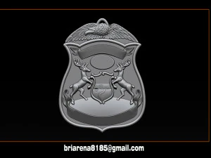 police badge pendant - michigan state police 3D Print Model