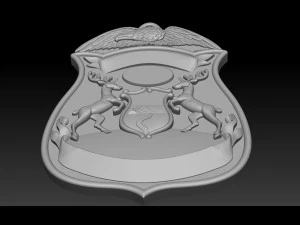 police badge pendant - michigan state police 3D Print Model