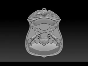 police badge pendant - michigan state police 3D Print Model