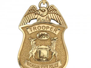 police badge pendant - michigan state police 3D Print Model