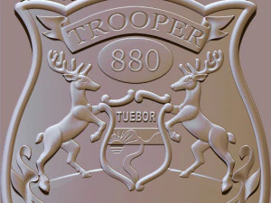police badge pendant - michigan state police 3D Print Model