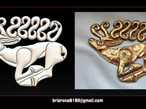 사슴 펜던트 쥬얼리 - 3D STL 모델 CNC 라우터 3D 프린트 모델