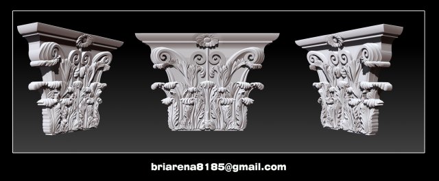 column capital - 3d stl models cnc router 3D 打印模型 .c4d .max .obj .3ds .fbx .stl .blend 
