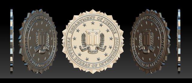 fbi seal - 3d badges Modelo de Impressão 3D .c4d .max .obj .3ds .fbx .stl .blend 