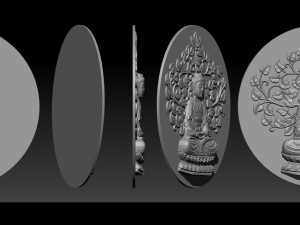 pendant buddha - stl- obj and ztl 3D Принт Модель