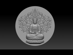 pendant buddha - stl- obj and ztl 3D Принт Модель