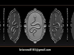 snake silver and pendant jewelry - 3d stl models cnc router 3Dプリントモデル