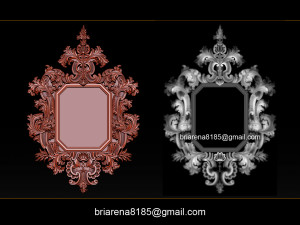 mirror classical carved frame 3D Print Model