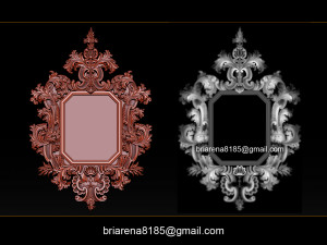 mirror classical carved frame Model do druku 3D