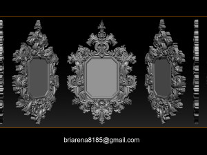 mirror classical carved frame 3Dプリントモデル