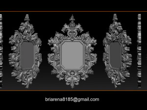 mirror classical carved frame 3D Print Model