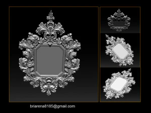 mirror classical carved frame 3D Print Model