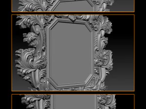 mirror classical carved frame 3D Print Model