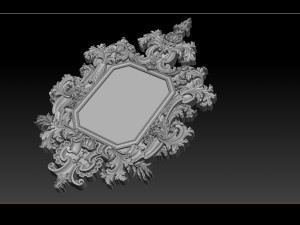 mirror classical carved frame 3Dプリントモデル