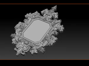 mirror classical carved frame 3D Print Model