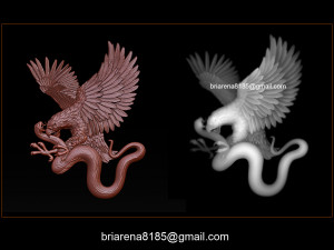 eagle and snake pendant jewelry 3D-printmodel