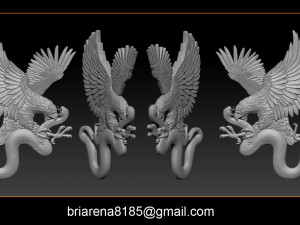 eagle and snake pendant jewelry Modello di stampa 3D