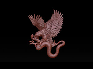 eagle and snake pendant jewelry Modello di stampa 3D