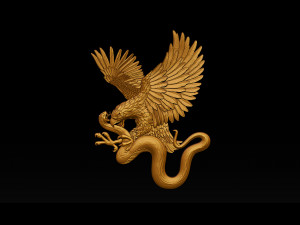 eagle and snake pendant jewelry Modello di stampa 3D