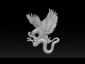 eagle and snake pendant jewelry Modello di stampa 3D