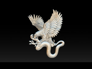eagle and snake pendant jewelry Modello di stampa 3D