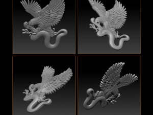eagle and snake pendant jewelry Modello di stampa 3D
