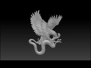 eagle and snake pendant jewelry Modello di stampa 3D