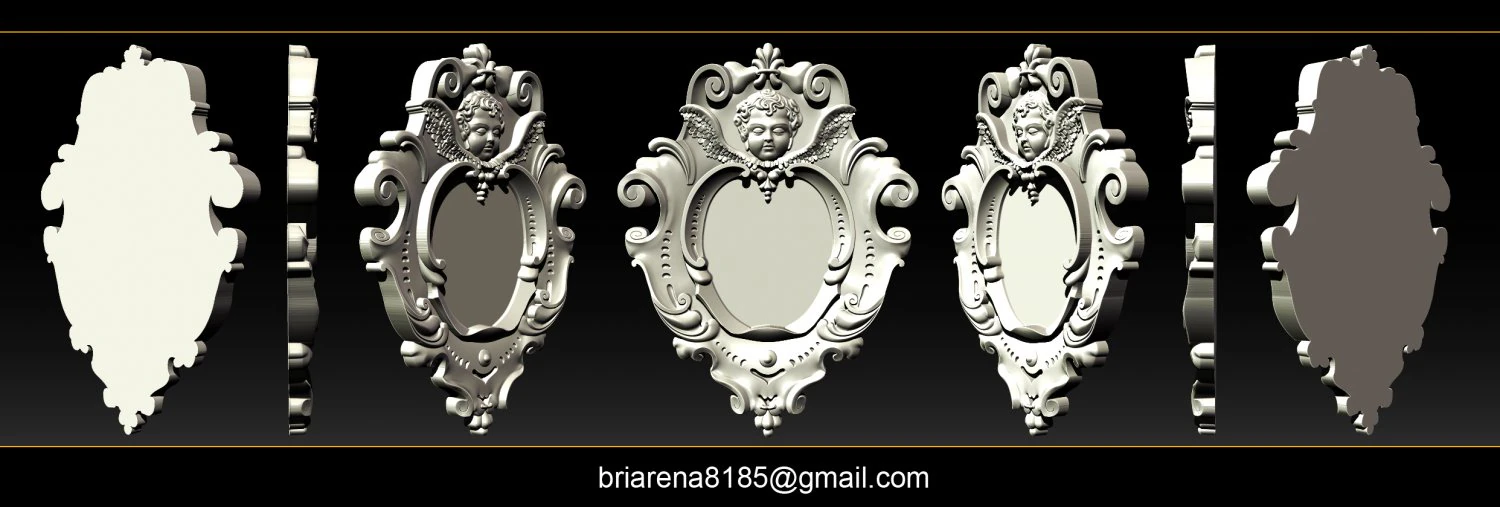 mirror frame 3d - cnc machine - 3d cnc - 3d cnc 3D Print Model .c4d .max .obj .3ds .fbx .stl .blend 