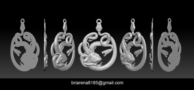 gorgon medusa pendant Model do druku 3D .c4d .max .obj .3ds .fbx .stl .blend 