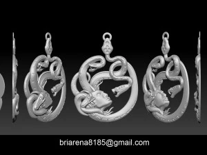 gorgon medusa kolye 3D Baskı Modeli