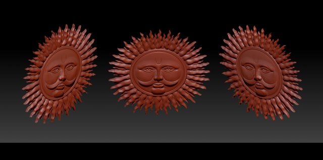 sun bas-relief 3d print model 3Dプリントモデル .c4d .max .obj .3ds .fbx .stl .blend 