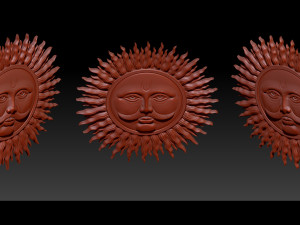sun bas-relief 3d print model 3Dプリントモデル