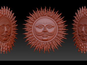 sun bas-relief 3d print model 3Dプリントモデル