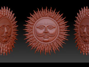 sun bas-relief 3d print model 3D Print Model