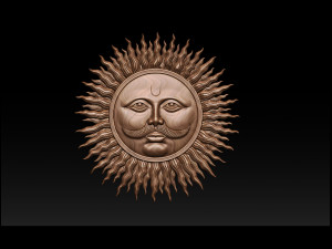 sun bas-relief 3d print model 3Dプリントモデル