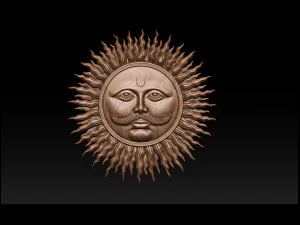 sun bas-relief 3d print model 3D Print Model