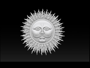 sun bas-relief 3d print model 3Dプリントモデル