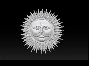 sun bas-relief 3d print model 3D Print Model